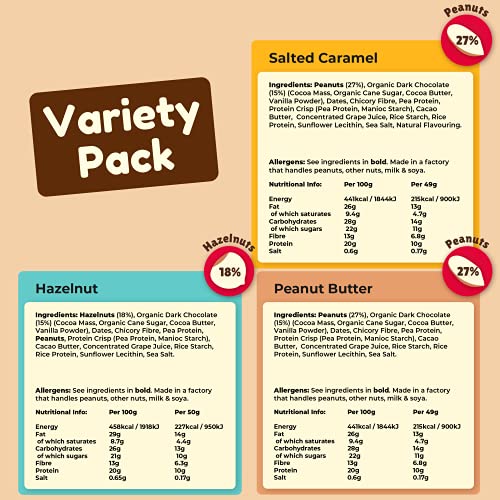 Vive Gluten Free Protein Bars, High Protein Snacks, Vegan, High-Fibre, 100% Natural, Non-Dairy, Variety, 12-Pack