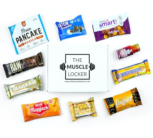 Protein bar snack box whey protein Isolate protein cookies healthy snacks low calorie protein snacks selection packs low carb high protein flapjack bars The Muscle Locker