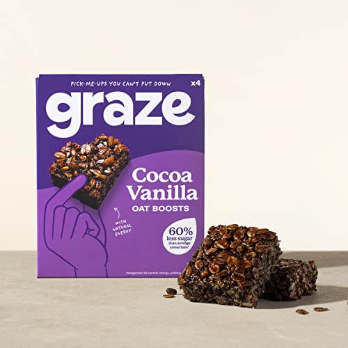 Graze Protein Oat Bites Cereal Bars Cocoa Vanilla, 4 x 30g