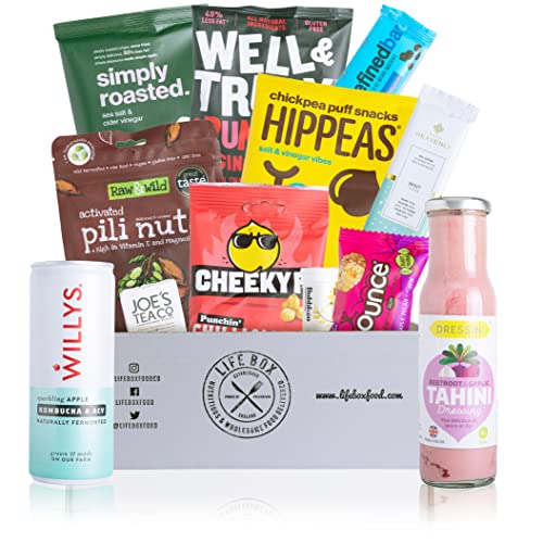 Lifebox - Premium Vegan Snacks & Drinks Box: Gift Hamper | Healthy Gluten-Free treats | Nutritionist-Approved