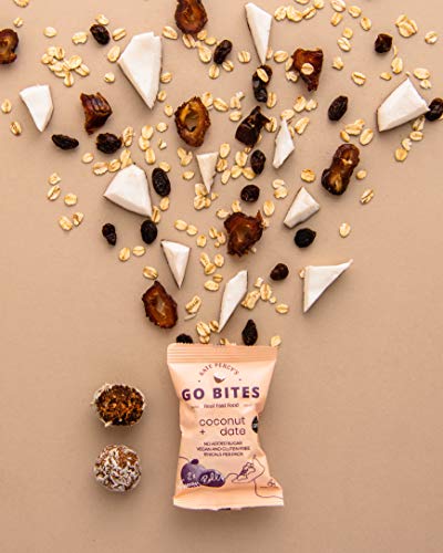 Kate Percy's Go Bites Coconut + Date 2 Ball x 12 Packs | Vegan | Gluten Free | Low Calorie | Dairy Free | No Added Sugar | Great Taste Award | Healthy Snack