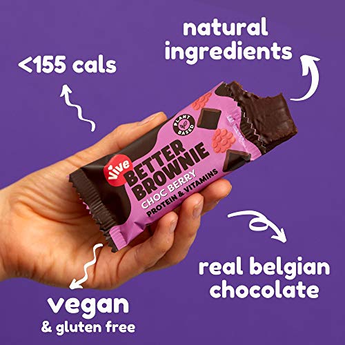 Vive Better Brownie - Immunity Vitamins, Low Calorie Chocolate Treat, Healthy Vegan Snacks with Protein