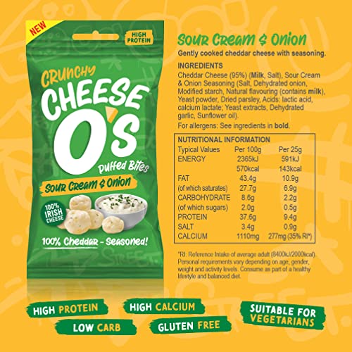 CheeseO's Crunchy Puffed Cheese Snacks | Variety Multipack 10x25g | High Protein | Low Carb | Keto Friendly | Vegetarian | Gluten Free