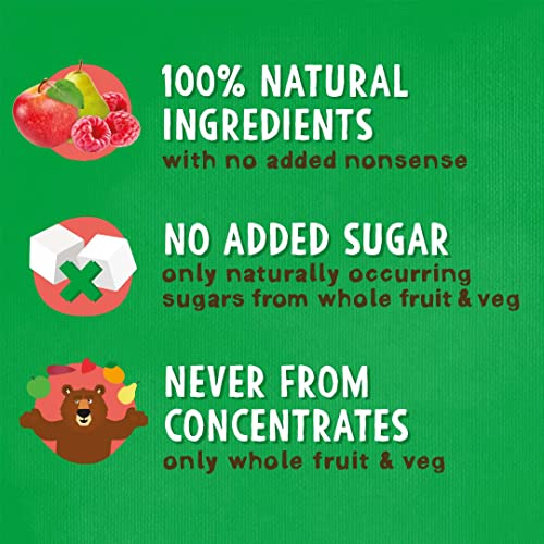 BEAR Raspberry Yoyos - Dried Fruit Rolls - Healthy Kids Snack - Vegan - (Pack of 30)20g, 6 Packs x 5 Small packs