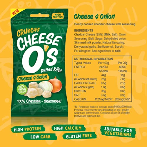 CheeseO's Crunchy Puffed Cheese Snacks | Variety Multipack 10x25g | High Protein | Low Carb | Keto Friendly | Vegetarian | Gluten Free