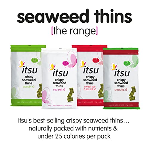 Itsu Sea Salt Flavour Seaweed Thins | Crispy seaweed | 5 g, 18 Count (Pack of 1) | Vegan, Low Calorie, Healthy Snack