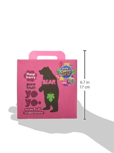 BEAR Raspberry Yoyos - Dried Fruit Rolls - Healthy Kids Snack - Vegan - (Pack of 30)20g, 6 Packs x 5 Small packs