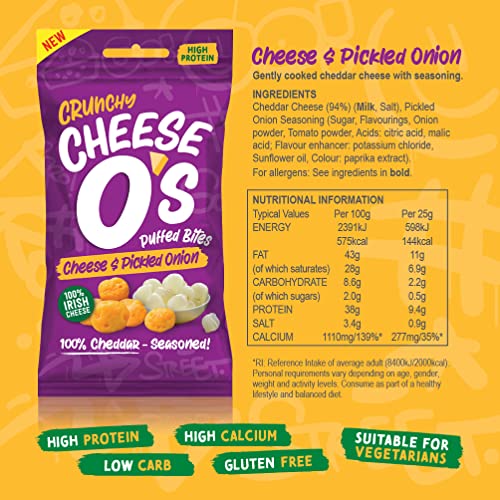 CheeseO's Crunchy Puffed Cheese Snacks | Variety Multipack 10x25g | High Protein | Low Carb | Keto Friendly | Vegetarian | Gluten Free