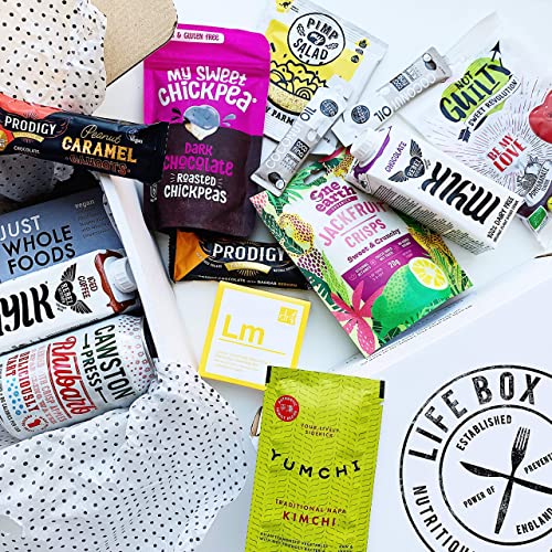 Lifebox - Premium Vegan Snacks & Drinks Box: Gift Hamper | Healthy Gluten-Free treats | Nutritionist-Approved