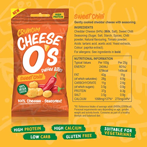 CheeseO's Crunchy Puffed Cheese Snacks | Variety Multipack 10x25g | High Protein | Low Carb | Keto Friendly | Vegetarian | Gluten Free