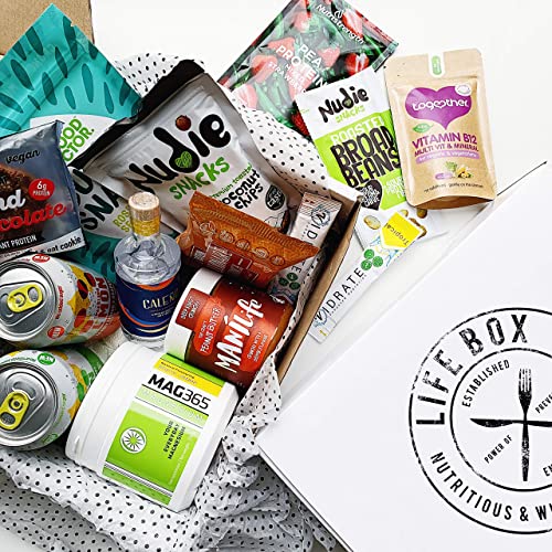 Lifebox - Premium Vegan Snacks & Drinks Box: Gift Hamper | Healthy Gluten-Free treats | Nutritionist-Approved