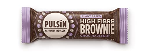 Pulsin - Choc Hazelnut High Fibre Brownie -18 x 35g - 5.1g Fibre, 2.8g Protein, 141 Kcals Per Serving - Gluten Free, Palm Oil Free & Dairy Free Bar