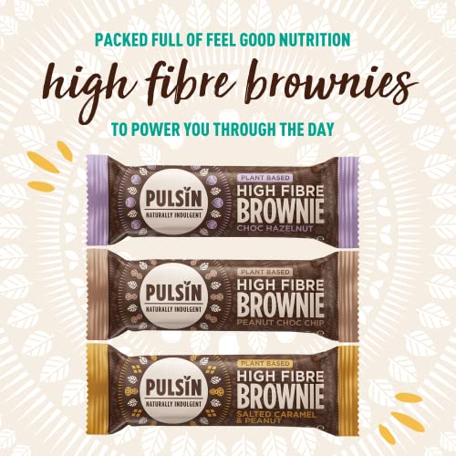Pulsin - Choc Hazelnut High Fibre Brownie -18 x 35g - 5.1g Fibre, 2.8g Protein, 141 Kcals Per Serving - Gluten Free, Palm Oil Free & Dairy Free Bar