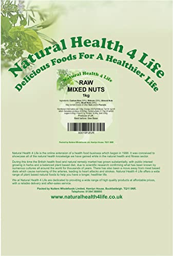 Natural Health 4 Life Snack Nut Mixes Whole Mixed Nuts (Walnuts, Almonds, Cashews, Brazils) 1 kg in Resealable Pouch (1 Pouch)