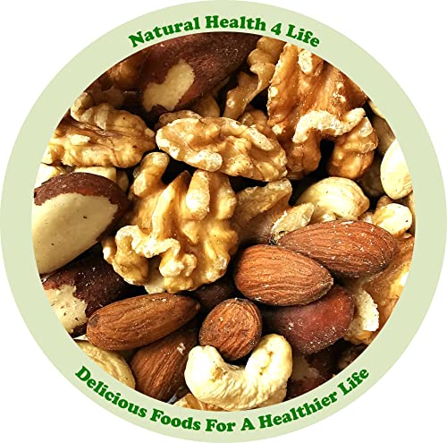 Natural Health 4 Life Snack Nut Mixes Whole Mixed Nuts (Walnuts, Almonds, Cashews, Brazils) 1 kg in Resealable Pouch (1 Pouch)
