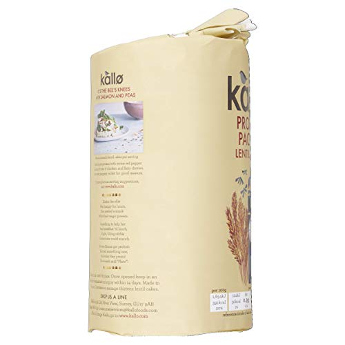 Kallo Protein Packed Lentil Cakes, Low Fat Healthy Snacks, Vegan & Coeliac Friendly, Gluten Free & Sugar Free with No Artificial Colours or Flavours, Single Pack – 1 x 100g