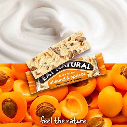 Eat Natural Bars with Yoghurt Coating Fruit Nut Cereal Bars, Almond & Apricot 50g (Pack of 12)