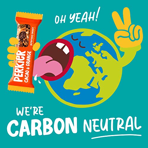 Perkier Cacao & Orange Snack Bars (18 Pack) – Vegan – Gluten Free – Protein – High Fibre – Lower Sugar - Natural Ingredients – Lower Calorie – Healthy – No Palm Oil