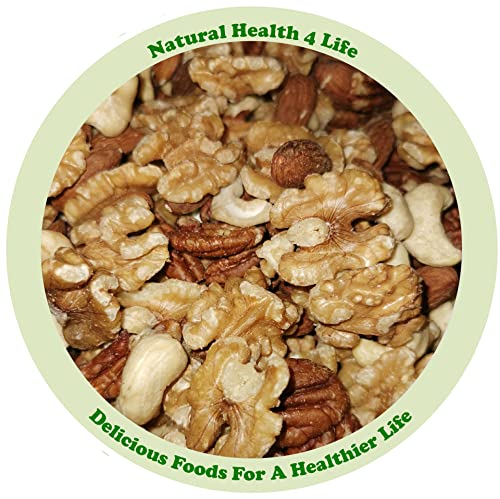 Natural Health 4 Life Snack Nut Mix Best Mixed Whole Nuts (Walnuts, Almonds, Cashews, Pecans) 1 kg in Resealable Pouch (1 Pouch)