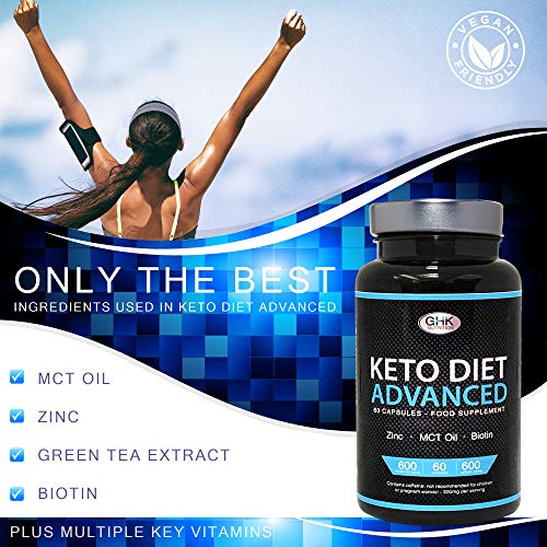 Keto Burn Tablets, a complete 1 Month Supply UK Manufactured - High MCT Oil capsules, Biotin & Green Tea Content - Keto diet Pills