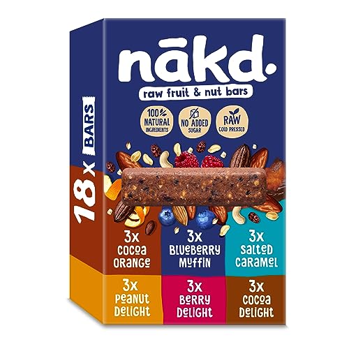 Nakd Fruit & Nut Bar Variety Pack - Vegan - Healthy Snack - Gluten Free - 35g x 18 bars