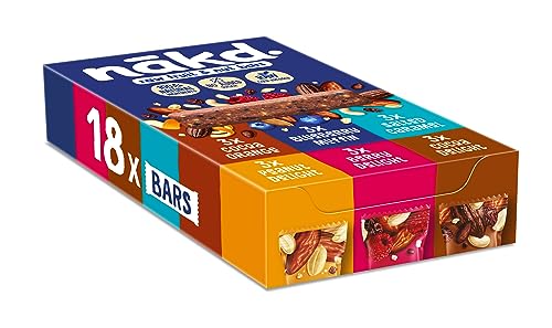 Nakd Fruit & Nut Bar Variety Pack - Vegan - Healthy Snack - Gluten Free - 35g x 18 bars