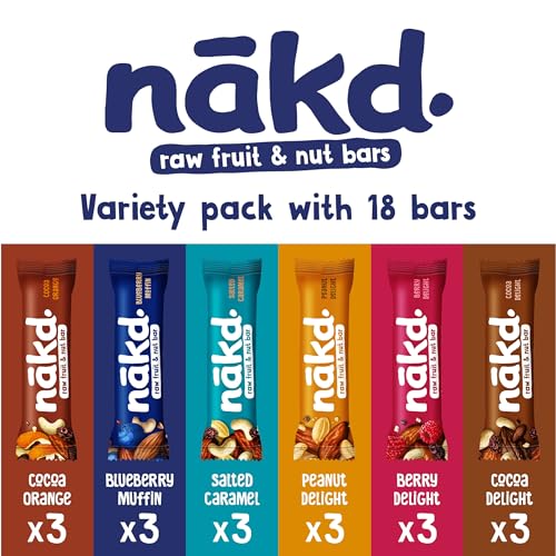 Nakd Fruit & Nut Bar Variety Pack - Vegan - Healthy Snack - Gluten Free - 35g x 18 bars