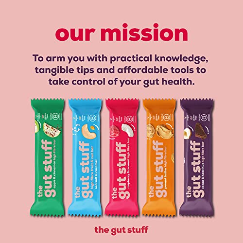 The Gut Stuff – Good Fibrations High Fibre Fruit & Nut Bars – Apple & Cinnamon Flavour – 12 x 35g Bar Box – Gut Friendly Snack, Gluten-Free, Vegan, Low Calorie