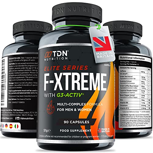 High-Strength Weight Management Supplement - More Potent F-Xtreme with G3-activ Effective Multi-Complex Burner Formula for Men & Women - 90 Capsules - 3 Months Supply - UK Formulated - Vegan Suitable