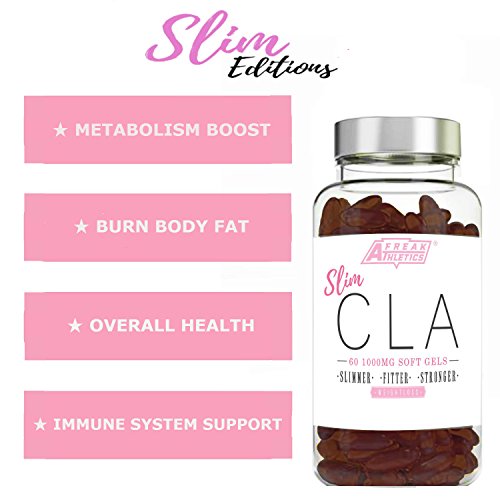 Sim CLA - 60 x 1000mg Maximum Strength CLA Capsules - CLA Tablets To Help Boost Metabolism, Blast Stubborn Body Fat & Support Overall Health - Made in the UK - Includes FREE Fat Buster Workout Program