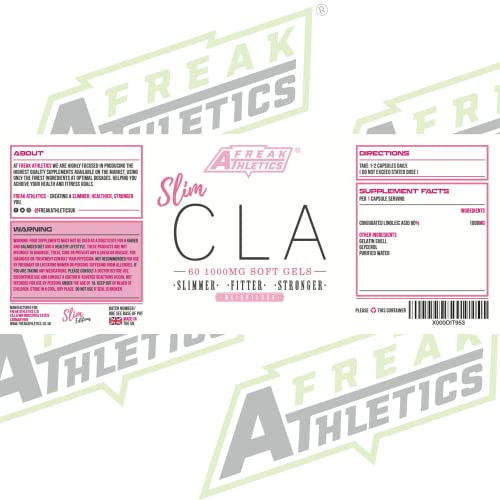 Sim CLA - 60 x 1000mg Maximum Strength CLA Capsules - CLA Tablets To Help Boost Metabolism, Blast Stubborn Body Fat & Support Overall Health - Made in the UK - Includes FREE Fat Buster Workout Program