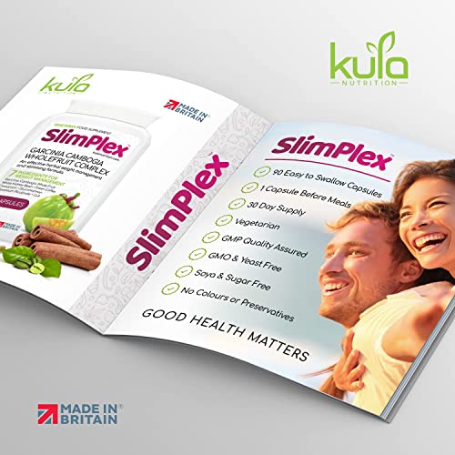 SlimPlex Garcinia Cambogia - Whole Fruit Complex - Weight Management - Tablets Plus Glucomannan, Green Coffee Extract, White Kidney Bean, CLA and Chromium Picolinate - 90 Capsules