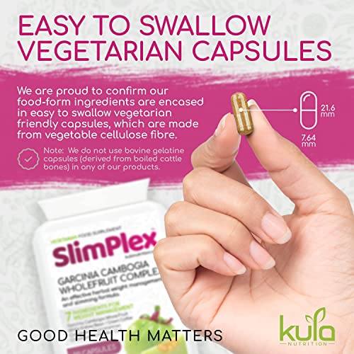 SlimPlex Garcinia Cambogia - Whole Fruit Complex - Weight Management - Tablets Plus Glucomannan, Green Coffee Extract, White Kidney Bean, CLA and Chromium Picolinate - 90 Capsules