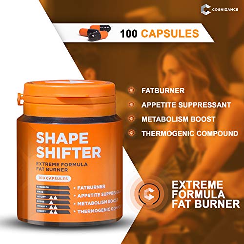 Shape Shifter Natural Fat Burner Weight Loss Tablets - 100 X Metabolism Booster, Fat Burning Pills - Weight Management for Men & Women