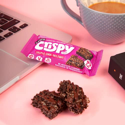 Lexi’s® 99 Calorie Chocolate Crispy Treat Bars | Less than 100 Calories! | Gluten Free, Low Fat, Healthy Diet Snacks | Vegetarian | Nut Free | Deliciously Chocolatey, Triple Chocolate x12