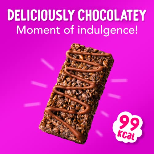 Lexi’s® 99 Calorie Chocolate Crispy Treat Bars | Less than 100 Calories! | Gluten Free, Low Fat, Healthy Diet Snacks | Vegetarian | Nut Free | Deliciously Chocolatey, Triple Chocolate x12
