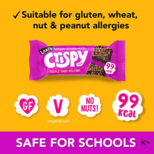 Lexi’s® 99 Calorie Chocolate Crispy Treat Bars | Less than 100 Calories! | Gluten Free, Low Fat, Healthy Diet Snacks | Vegetarian | Nut Free | Deliciously Chocolatey, Triple Chocolate x12