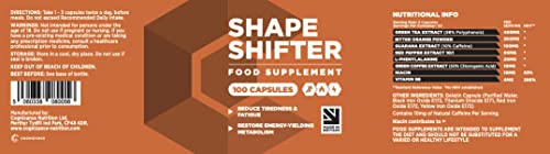 Shape Shifter Natural Fat Burner Weight Loss Tablets - 100 X Metabolism Booster, Fat Burning Pills - Weight Management for Men & Women