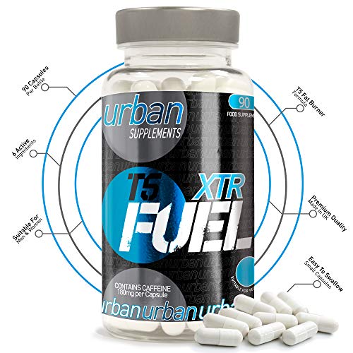 Urban Fuel XTR T5 Fat Burners | Metabolism & Energy Support Slimming Pills with Caffeine, L-Tyrosine, Choline, Vitamin B6 & D3-90 Capsules