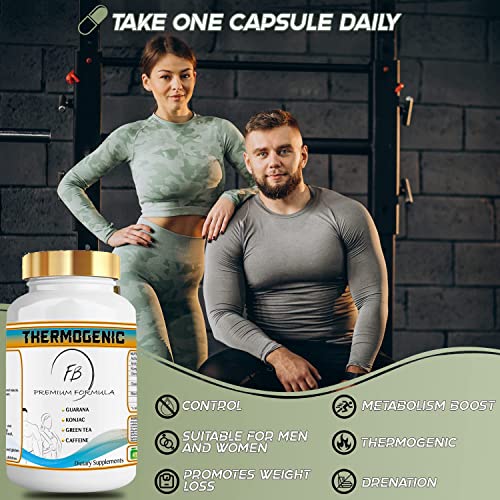 SUPPLELAND : FAT BURNER THERMOGENIC | GREEN TEA + L-CARNITINE + CAFFEINE + GUARANA | 4 Months Supplement | 120 Vegan Caps| for men and women | Weight Loss Pills that Work Fast - Slimming Pills