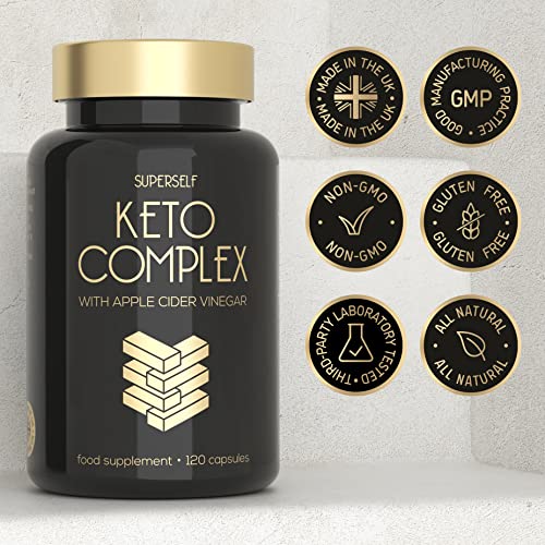 Keto Diet Pills - Advanced Keto Complex with Apple Cider Vinegar 1000mg, MCT Oil, Vitamin B12, Green Tea Extract - 120 Capsules - Keto Tablets Supplement for Men & Women - Made in The UK