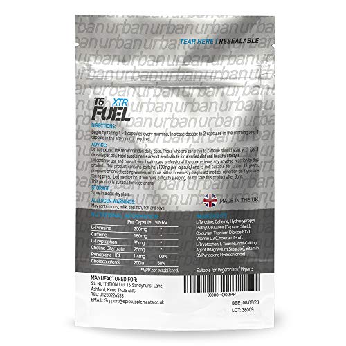Urban Fuel XTR T5 Fat Burners | Metabolism & Energy Support Slimming Pills with Caffeine, L-Tyrosine, Choline, Vitamin B6 & D3-90 Capsules