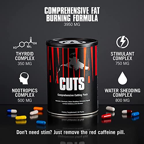 Animal Cuts - Diet & Definition Supplement for Athletes, Weight Loss Management for Men & Women - with Green Tea Extract, Caffeine & More, 42 Packs