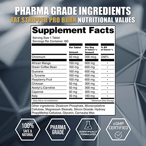 LA Muscle Fat Stripper PRO Burn | Professional Fat Burner and Fat Blocker | Weight Loss and Six Pack Supplement | Ideal for Professional Bodybuilders | GM Free | 2 X Months Supply