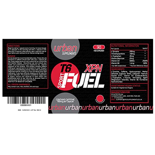 Urban Fuel T6 XPN Weight Loss Diet Pills | boosts Energy & Increases Metabolism Maintenance Levels | Fat Burners for Men & Women - 90 Slimming Pills