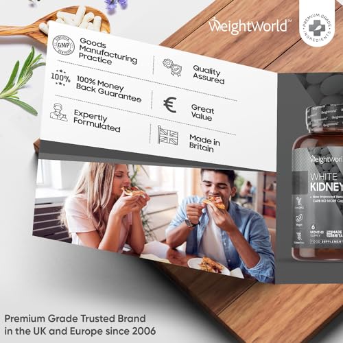 White Kidney Bean Extract 5000mg - 180 Vegan Capsules (6 Months Supply)- Enriched with Zinc & Chromium - High Strength Kidney Bean Supplement - Gluten Free - Made in The UK