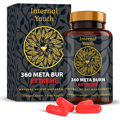 360 Meta Burn Extreme - Weight Loss Pills That Work Fast - Fat Burners for Women and Men Weight Loss - 120 High Strength Fat Burner Diet Pills – Natural Ingredients to Reduce Hunger - Internal Youth
