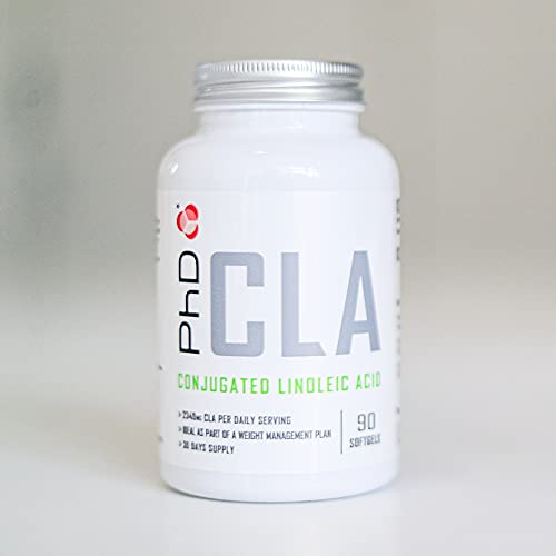 PhD Nutrition CLA Conjugated Linoleic Acid, Weight Management Tablet, Natural CLA from Safflower Oil, 90 Softgels (30 Day Supply)