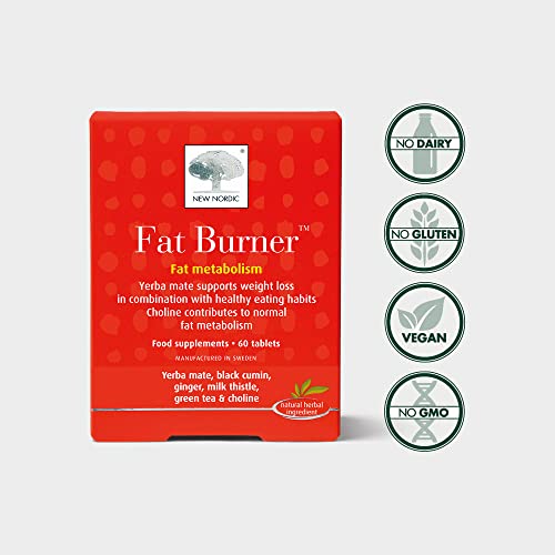 New Nordic Fat Burners 60 Pack - Contains Yerba Mate - Dairy and Gluten Free -Supports Slimming and Weight Loss Suitable for Vegans and Keto