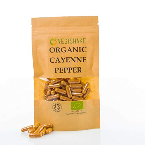 Organic Cayenne Pepper HPMC Capsules 900mg Supplements Fat Energy Burner Loss Diet Weight Satiety Management Vegan Halal Kosher (90 Capsules)